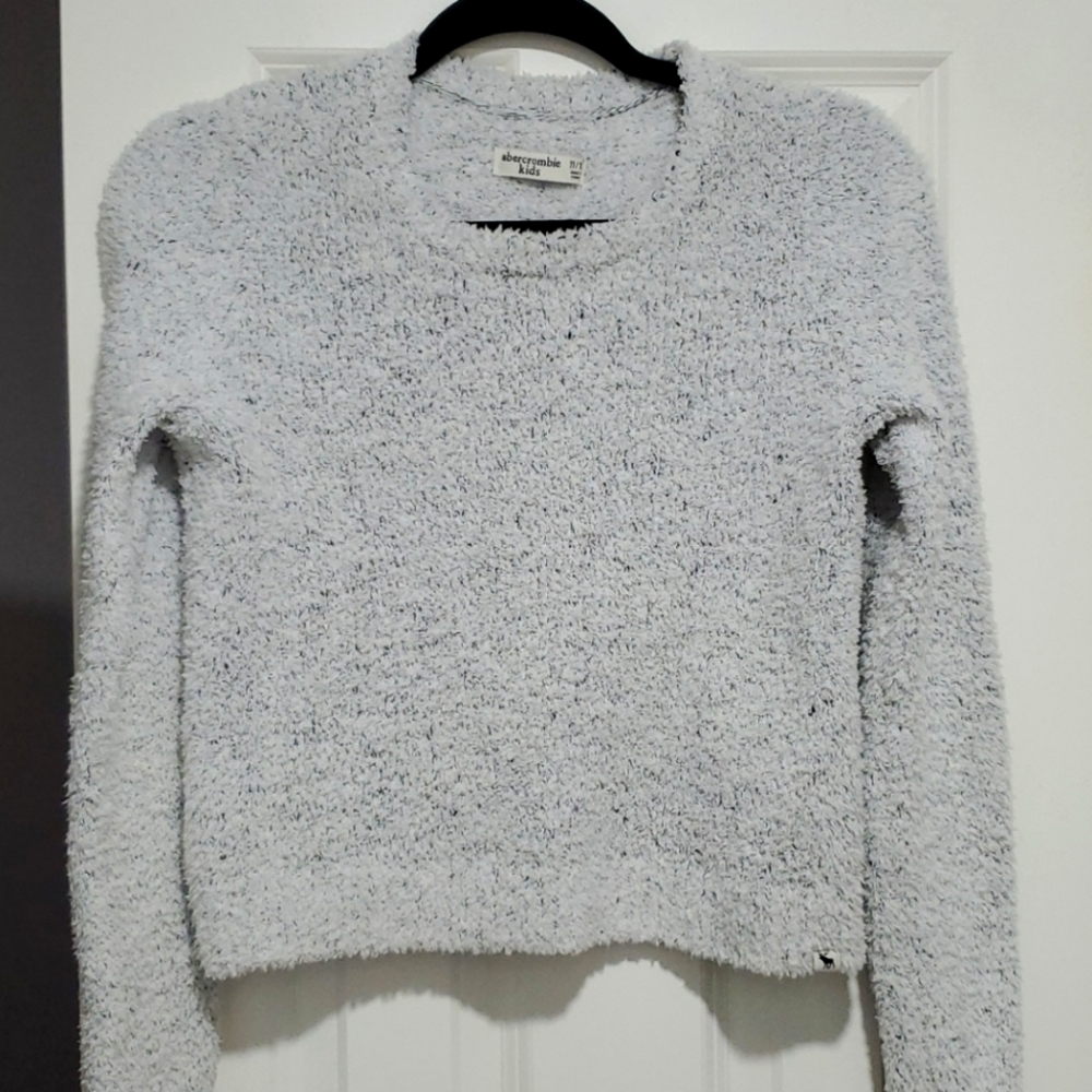 Abercrombie girls sweater cozy fluffy grey 11 12